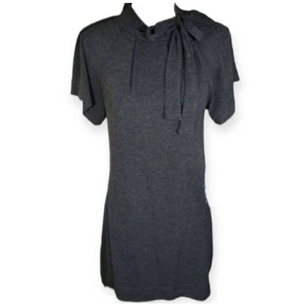 COLLECTIVE CLOTHING GRAY TIE NECK DRESS SZ.S EUC.